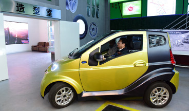 Mayor Cao Lubao is testing a prototype car